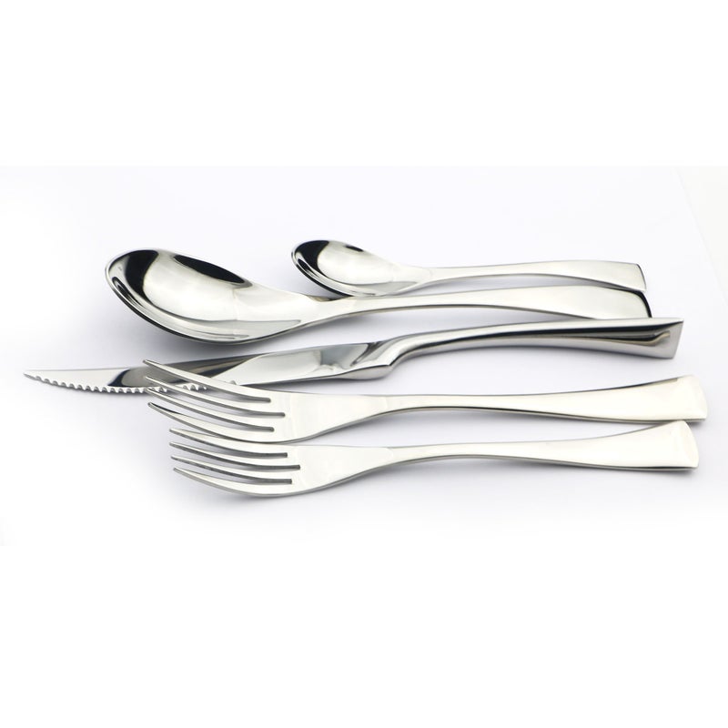 JANKNG 20-Piece 18/10 Stainless Steel Serrated Steak Knife Flatware Set, Service for 4 - Image 5